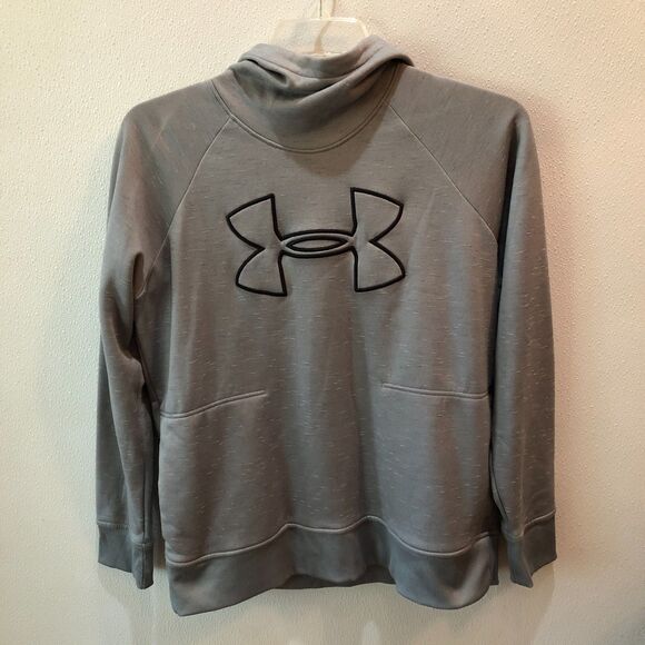 Under Armour Womens Large Gray Loose Fit Cold Gear Pullover Hoodie Sweatshirt L - Picture 3 of 10